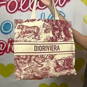 Burgundy Dioriviera Tote